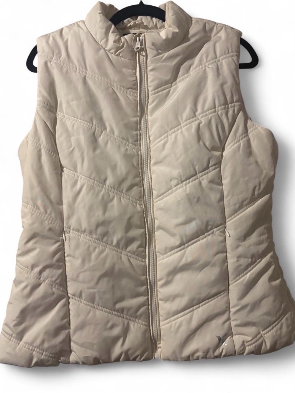 Hurley Light Cream Quilted Puffer Vest - Women